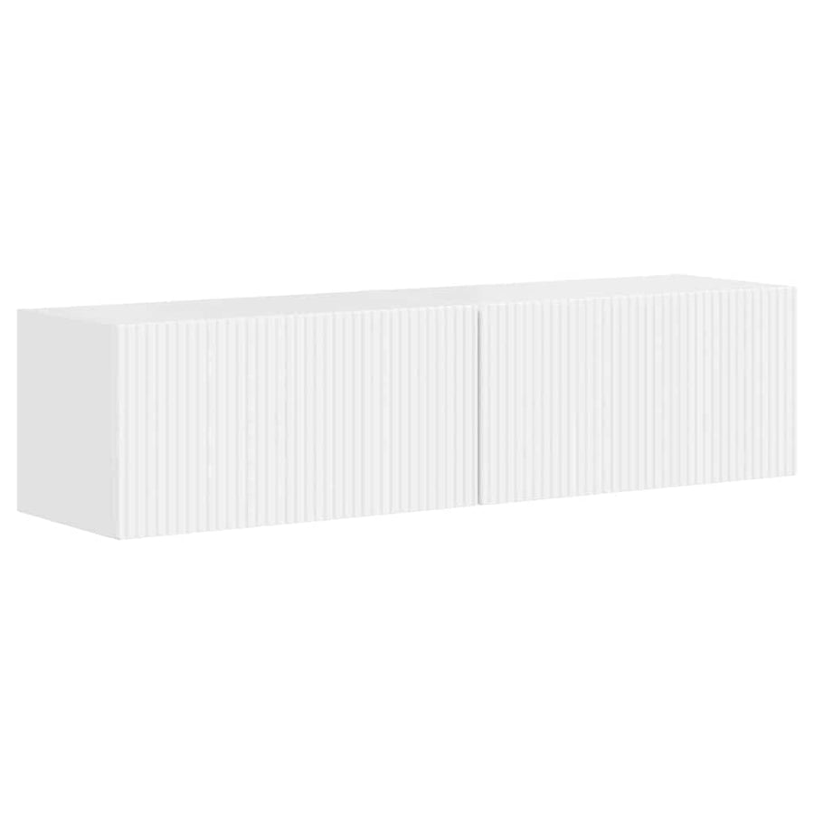 TV Wandkast 2 pcs Glanzend Wit 60 x 31 x 29,5 cm Bewerkt hout