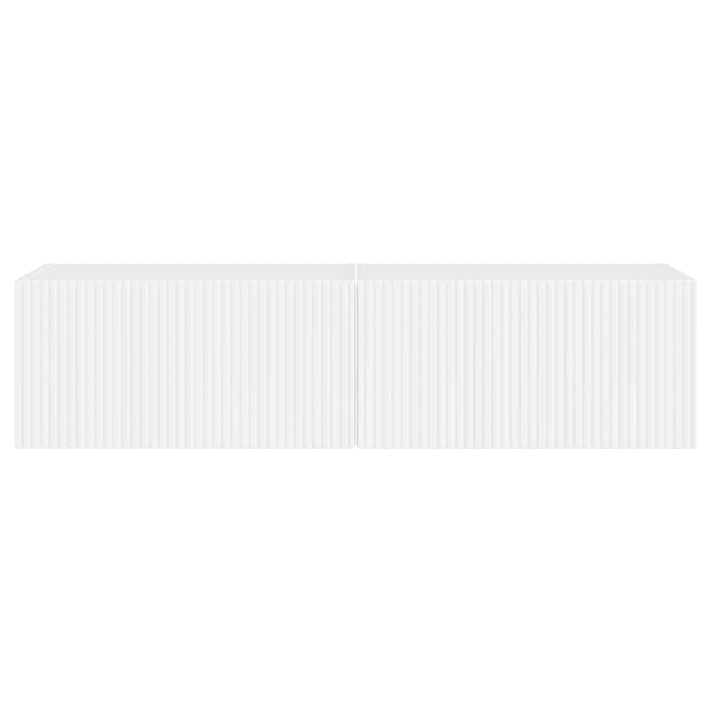 TV Wandkast 2 pcs Glanzend Wit 60 x 31 x 29,5 cm Bewerkt hout
