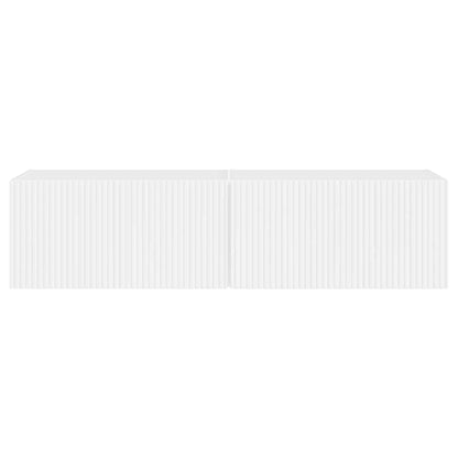 TV Wandkast 2 pcs Glanzend Wit 60 x 31 x 29,5 cm Bewerkt hout