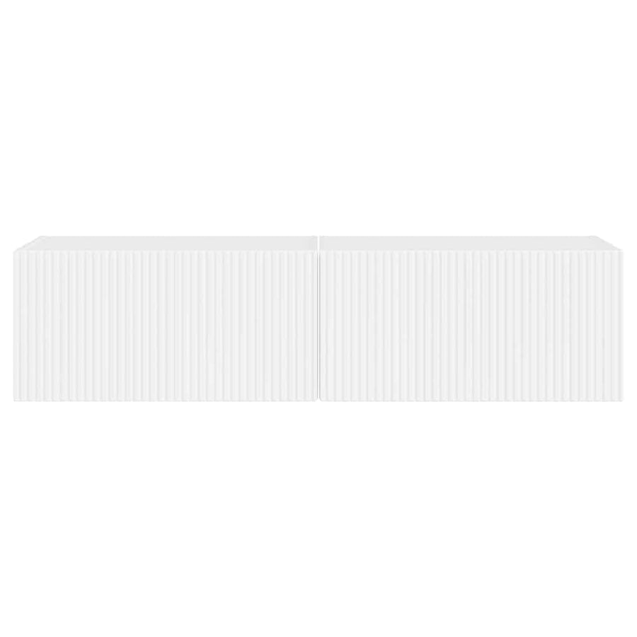 TV Wandkast 2 pcs Glanzend Wit 60 x 31 x 29,5 cm Bewerkt hout