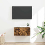 TV wandkast 60x31x29.5 cm gerookt eiken bewerkt hout