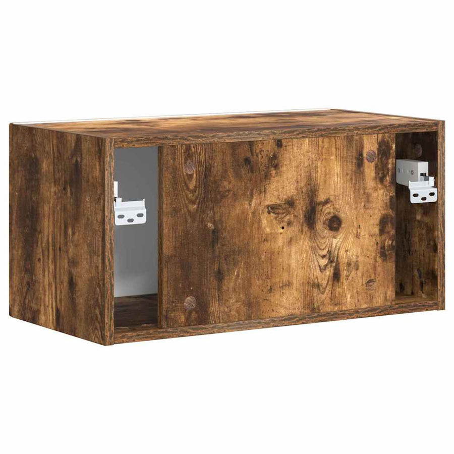 TV Wandkast Gerookt eiken 60 x 31 x 29.5 cm Bewerkt hout