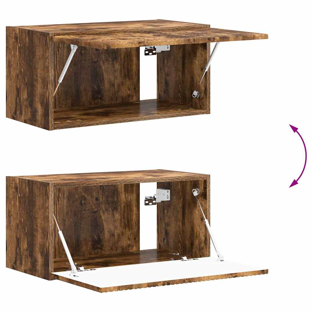 TV Wandkast Gerookt eiken 60 x 31 x 29.5 cm Bewerkt hout