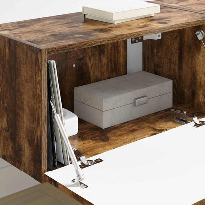 TV Wandkast 2 pcs Gerookt eiken 60 x 31 x 29.5 cm Bewerkt hout