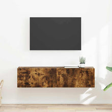 TV Wandkast 2 pcs Gerookt eiken 60 x 31 x 29.5 cm Bewerkt hout