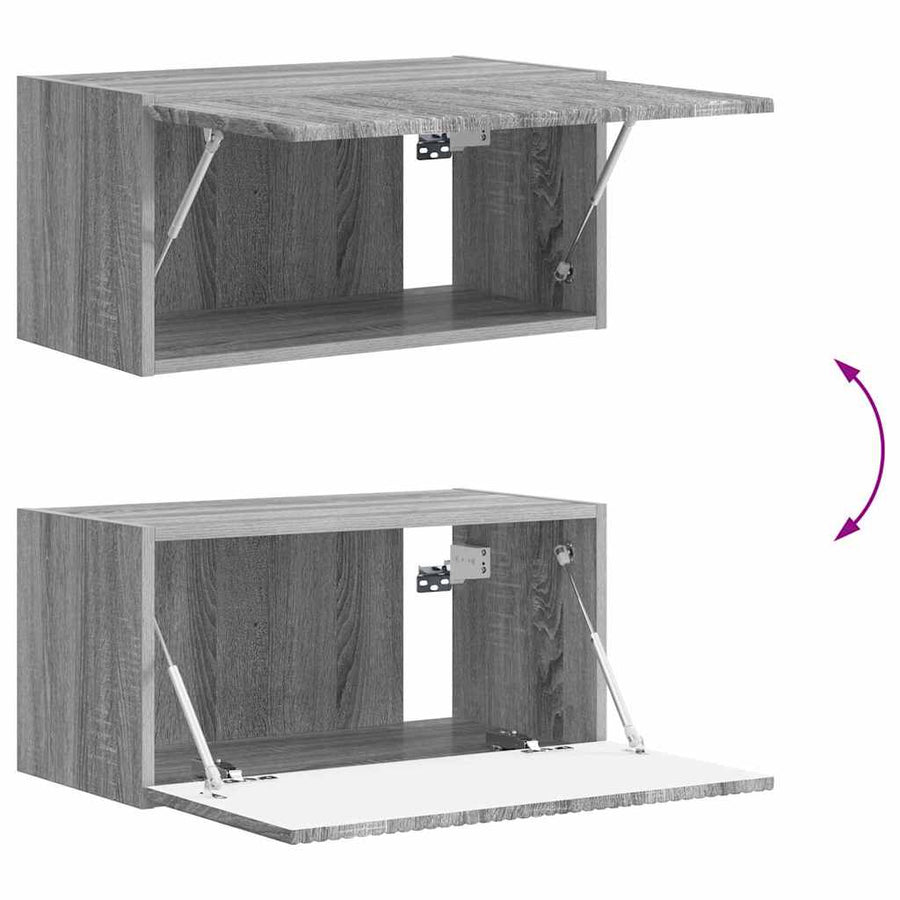 TV Wandkast Grijs Sonoma 60 x 31 x 29.5 cm Bewerkt hout