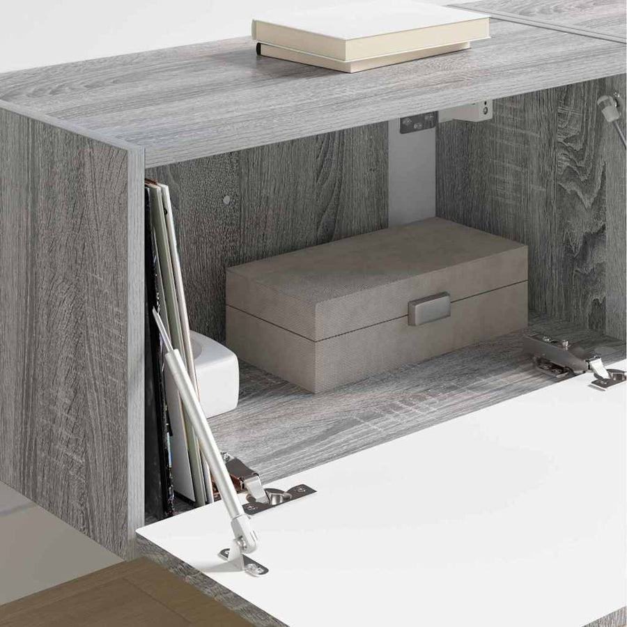 TV Wandkast 2 pcs Grijs Sonoma 60 x 31 x 29,5 cm Bewerkt hout