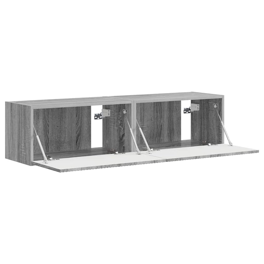 TV Wandkast 2 pcs Grijs Sonoma 60 x 31 x 29,5 cm Bewerkt hout