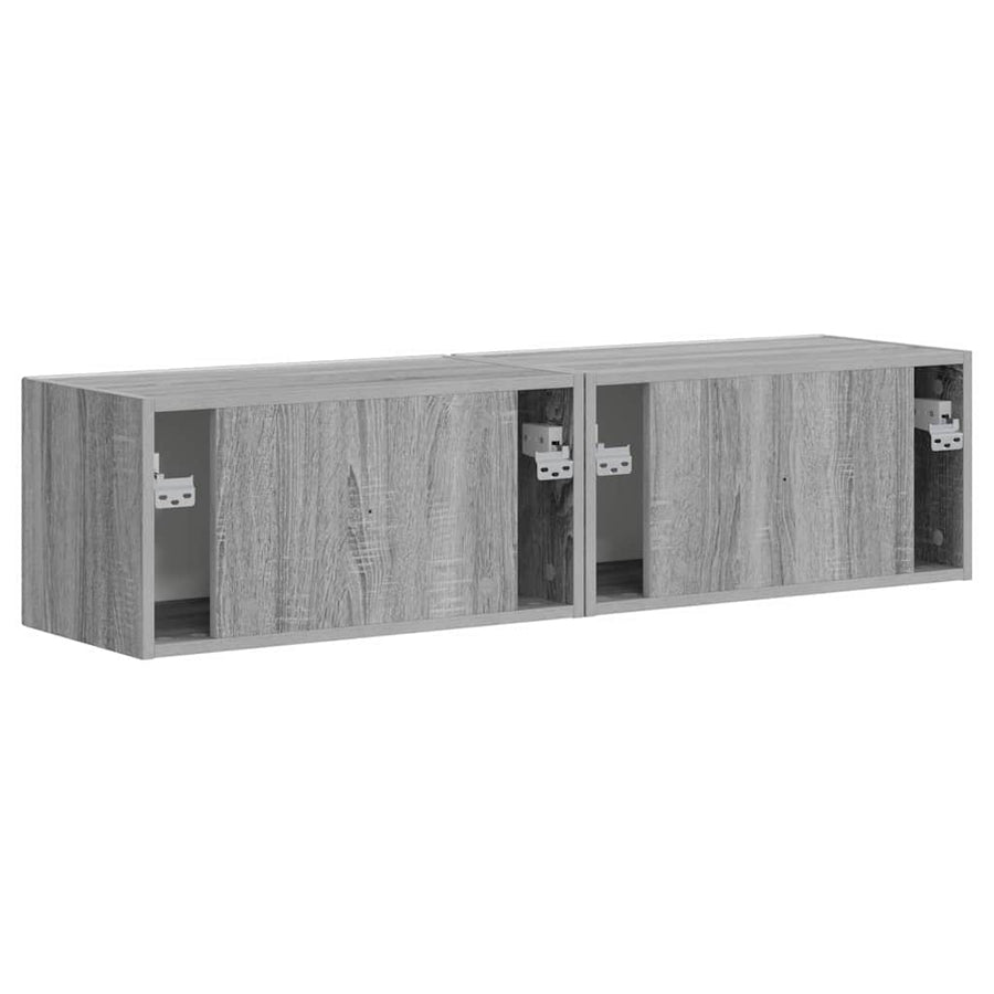 TV Wandkast 2 pcs Grijs Sonoma 60 x 31 x 29,5 cm Bewerkt hout
