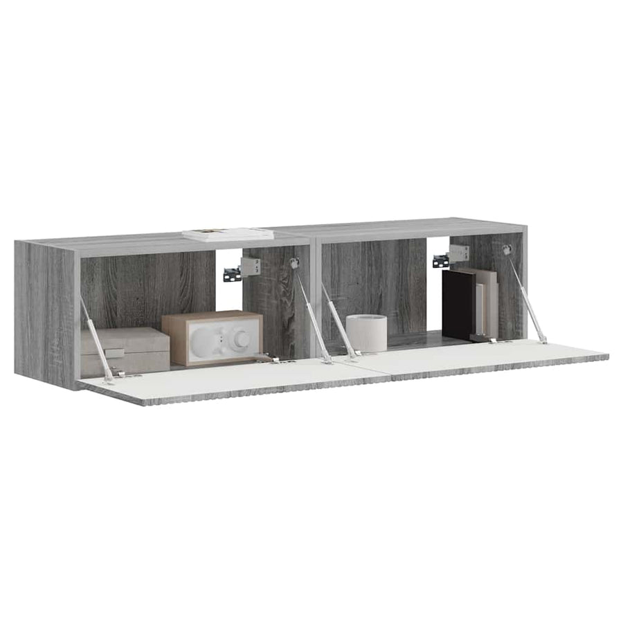 TV Wandkast 2 pcs Grijs Sonoma 60 x 31 x 29,5 cm Bewerkt hout