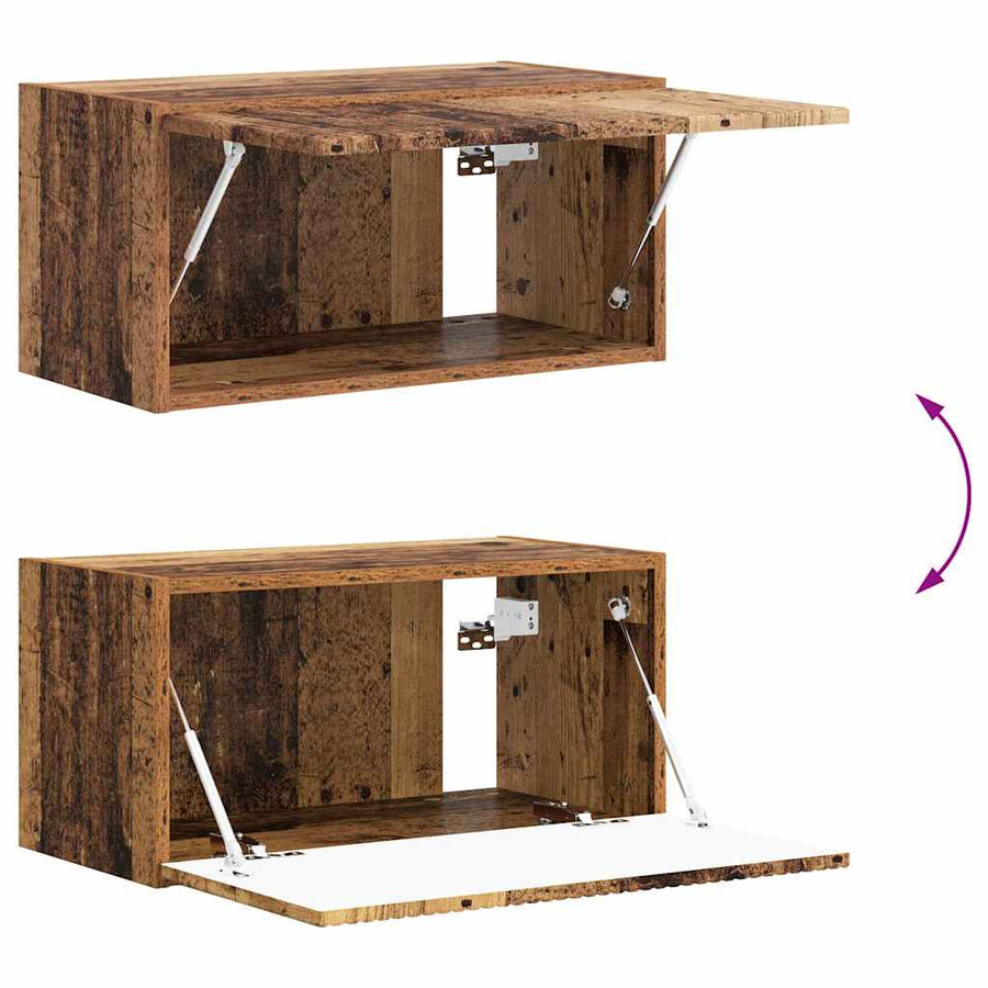 TV Wandkast Oud Hout 60 x 31 x 29.5 cm Bewerkt hout