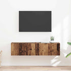 TV wandkast 2 stuks 60x31x29.5 cm oud hout bewerkt hout