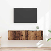 TV wandkast 2 stuks 60x31x29.5 cm oud hout bewerkt hout
