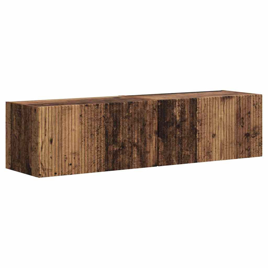TV Wandkast 2 pcs Oud Hout 60 x 31 x 29.5 cm Bewerkt hout