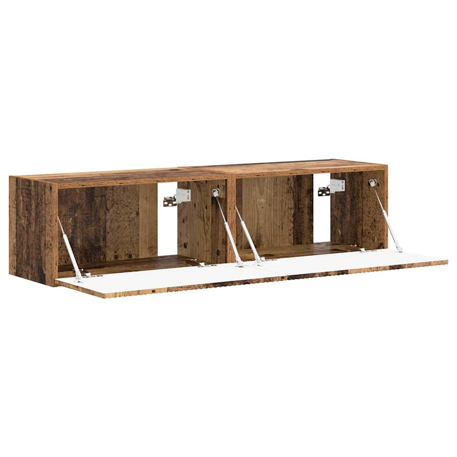 TV Wandkast 2 pcs Oud Hout 60 x 31 x 29.5 cm Bewerkt hout