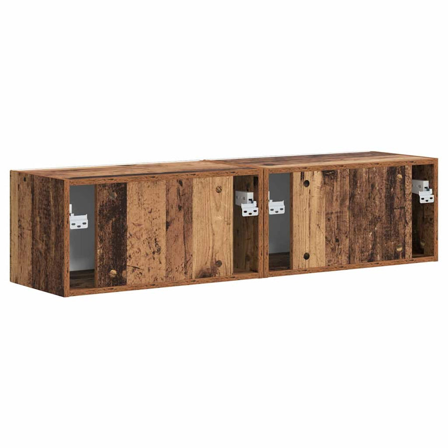 TV Wandkast 2 pcs Oud Hout 60 x 31 x 29.5 cm Bewerkt hout