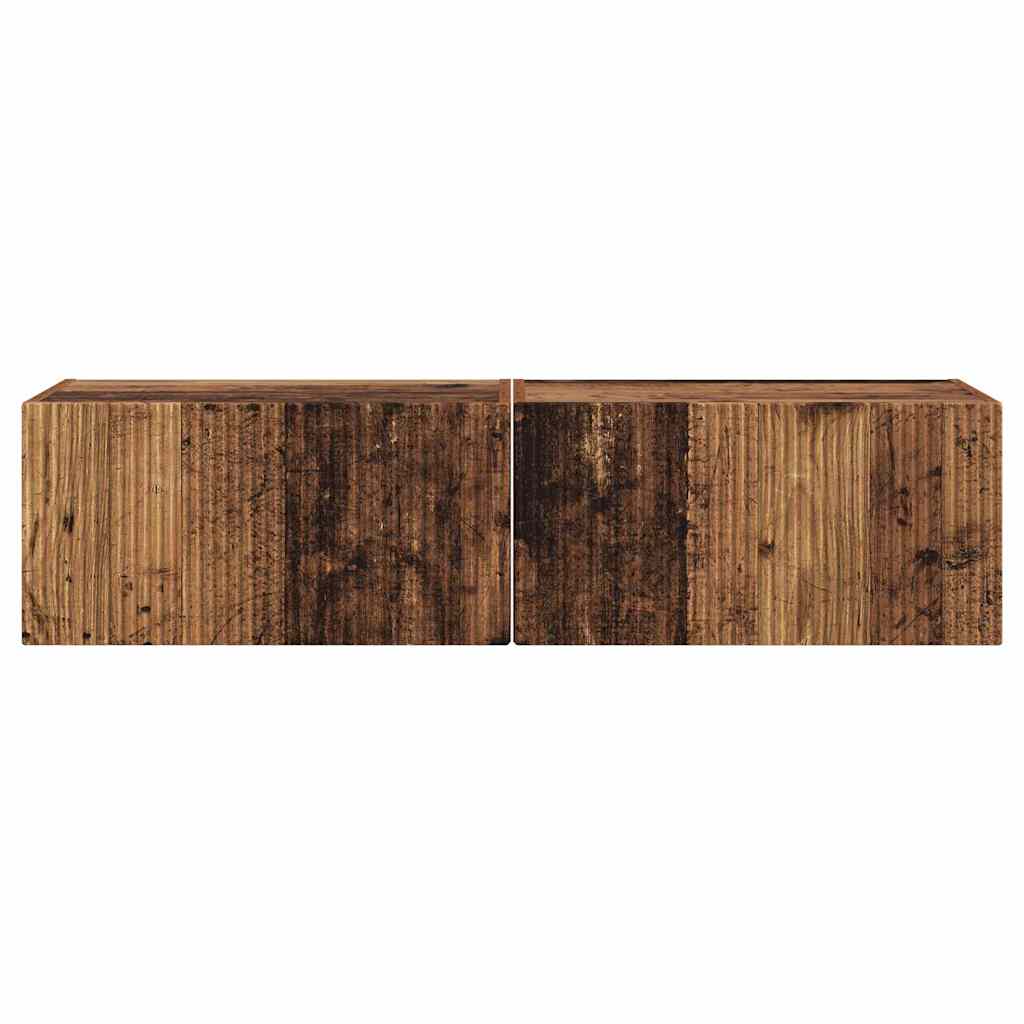TV Wandkast 2 pcs Oud Hout 60 x 31 x 29.5 cm Bewerkt hout