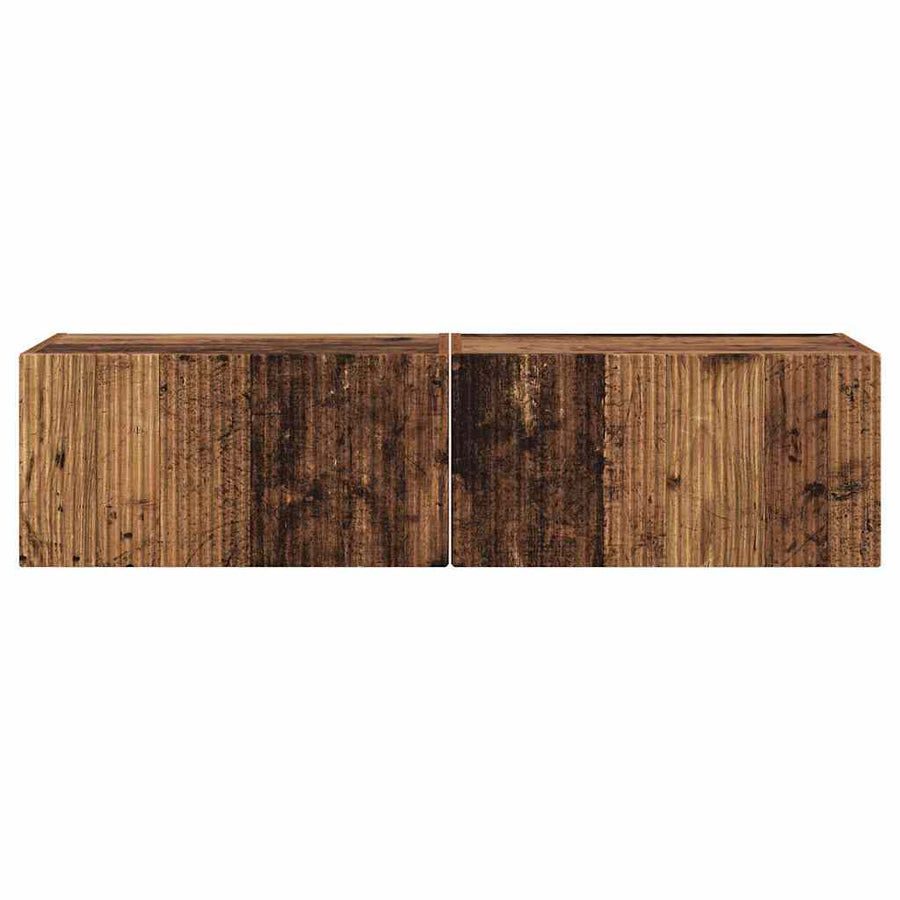 TV Wandkast 2 pcs Oud Hout 60 x 31 x 29.5 cm Bewerkt hout