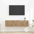 TV wandkast 60x31x29.5 cm bewerkt hout eiken