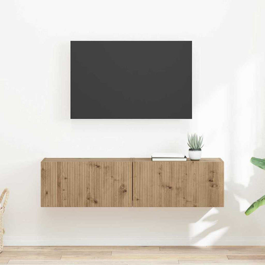 TV Wandkast 2 pcs Ambachtelijk eiken 60 x 31 x 29.5 cm