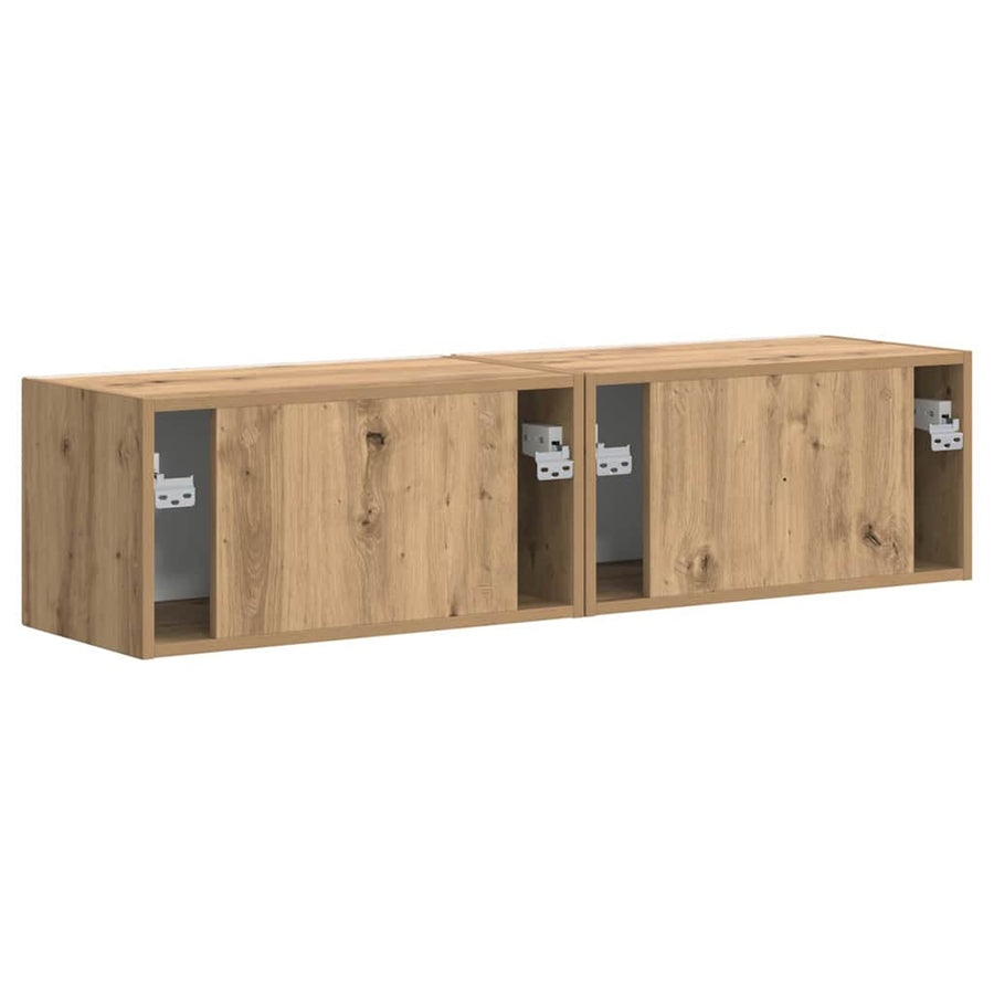 TV Wandkast 2 pcs Ambachtelijk eiken 60 x 31 x 29.5 cm