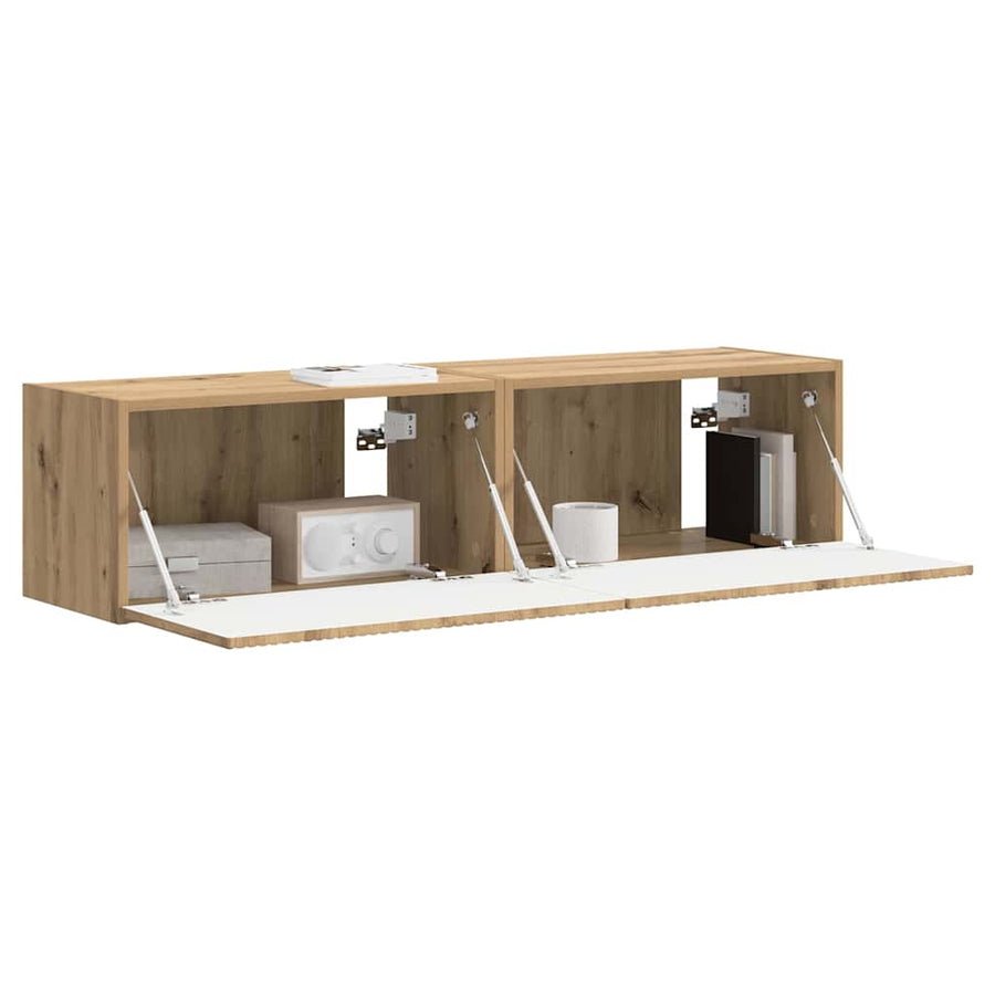 TV Wandkast 2 pcs Ambachtelijk eiken 60 x 31 x 29.5 cm