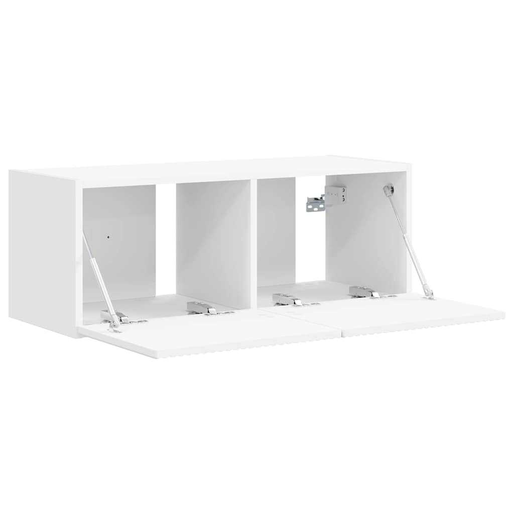 TV Wandkast Wandgemonteerd Wit 60 x 31 x 29.5 cm Bewerkt hout