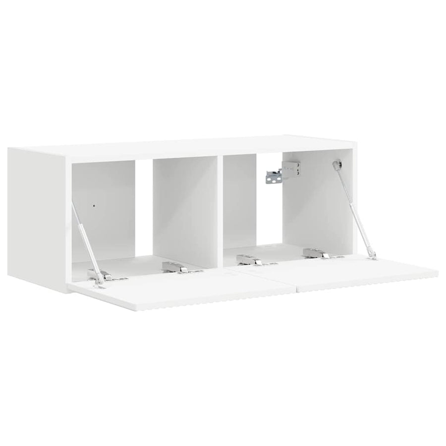 TV Wandkast Wandgemonteerd Wit 60 x 31 x 29.5 cm Bewerkt hout