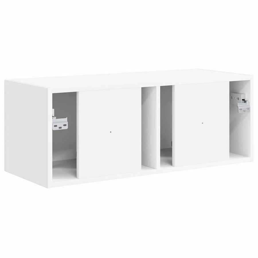 TV Wandkast Wandgemonteerd Wit 60 x 31 x 29.5 cm Bewerkt hout