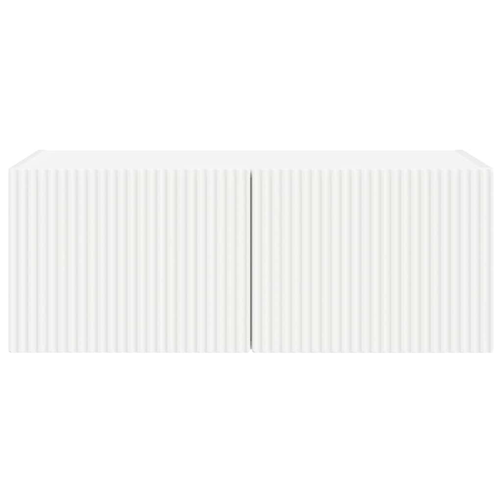 TV Wandkast Wandgemonteerd Wit 60 x 31 x 29.5 cm Bewerkt hout