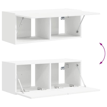 TV Wandkast Wandgemonteerd Wit 60 x 31 x 29.5 cm Bewerkt hout
