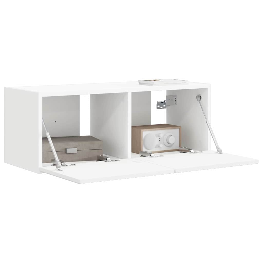 TV Wandkast Wandgemonteerd Wit 60 x 31 x 29.5 cm Bewerkt hout