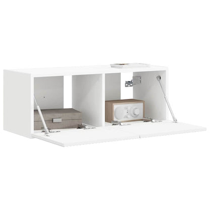 TV Wandkast Wandgemonteerd Wit 60 x 31 x 29.5 cm Bewerkt hout