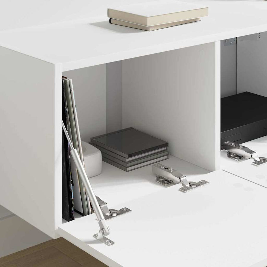 TV Wandkast 2 pcs Wit 60 x 31 x 29.5 cm Bewerkt hout