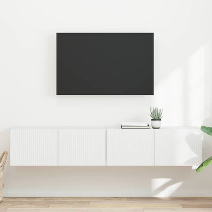 TV Wandkast 2 pcs Wit 60 x 31 x 29.5 cm Bewerkt hout