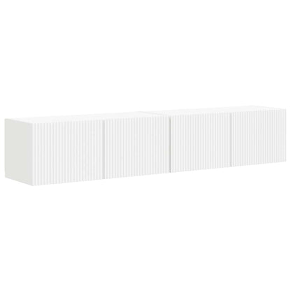 TV Wandkast 2 pcs Wit 60 x 31 x 29.5 cm Bewerkt hout