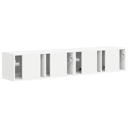 TV Wandkast 2 pcs Wit 60 x 31 x 29.5 cm Bewerkt hout