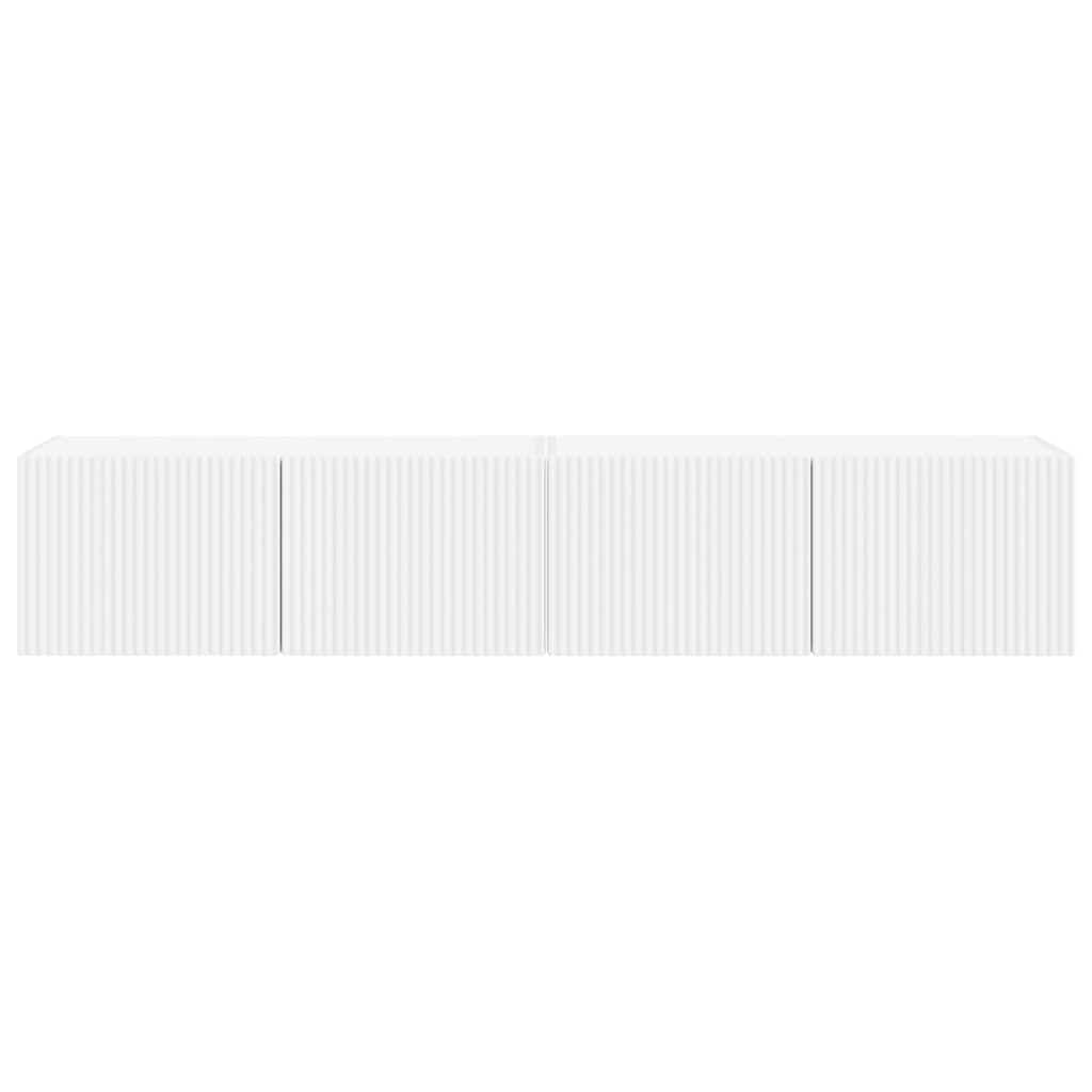 TV Wandkast 2 pcs Wit 60 x 31 x 29.5 cm Bewerkt hout