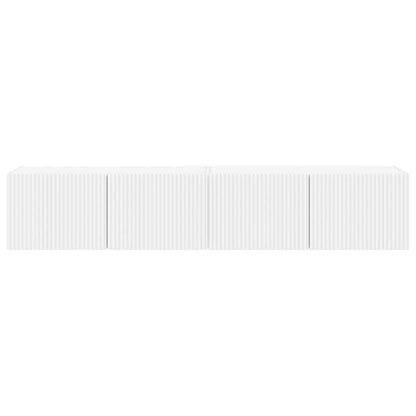 TV Wandkast 2 pcs Wit 60 x 31 x 29.5 cm Bewerkt hout