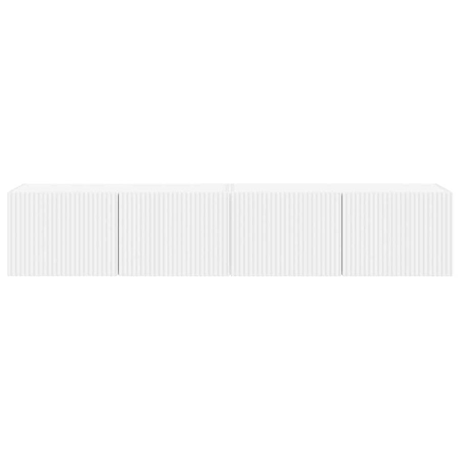 TV Wandkast 2 pcs Wit 60 x 31 x 29.5 cm Bewerkt hout