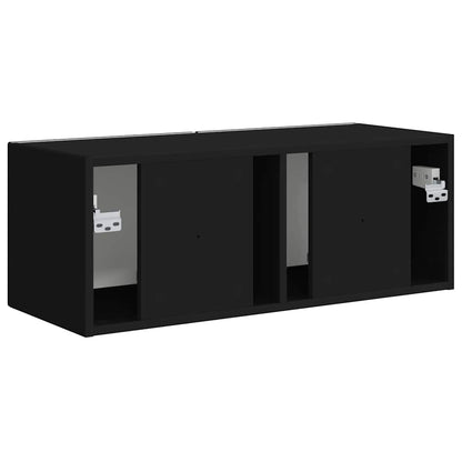 TV Wandkast Wandgemonteerd Zwart 60 x 31 x 29.5 cm Bewerkt hout