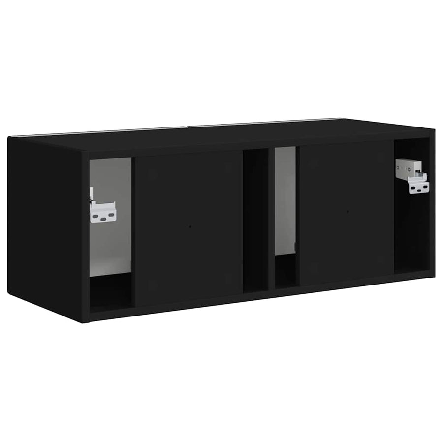 TV Wandkast Wandgemonteerd Zwart 60 x 31 x 29.5 cm Bewerkt hout
