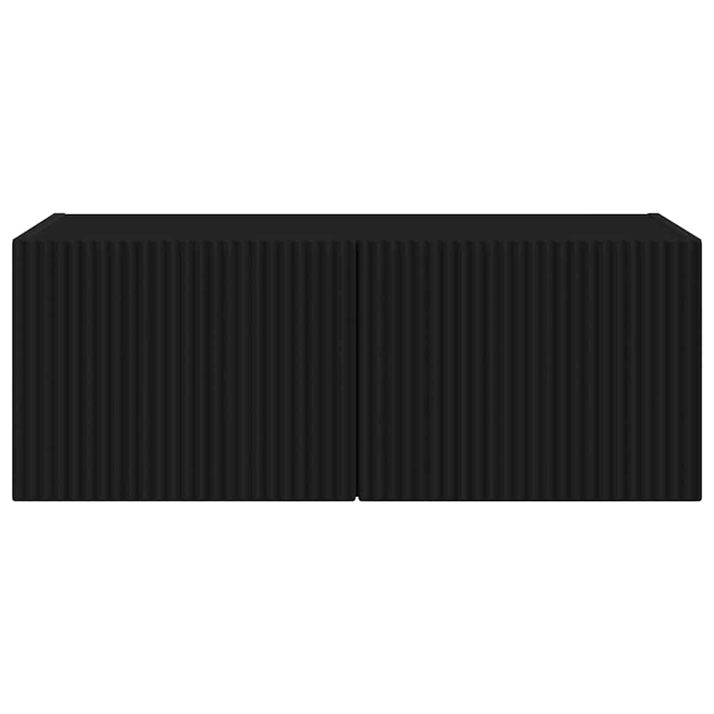 TV Wandkast Wandgemonteerd Zwart 60 x 31 x 29.5 cm Bewerkt hout