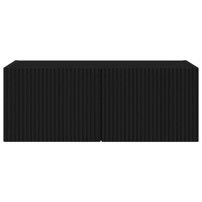 TV Wandkast Wandgemonteerd Zwart 60 x 31 x 29.5 cm Bewerkt hout