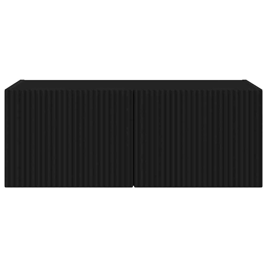 TV Wandkast Wandgemonteerd Zwart 60 x 31 x 29.5 cm Bewerkt hout