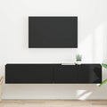 TV Wandkast 2 pcs Zwart 60 x 31 x 29.5 cm Bewerkt hout