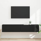 TV wandkast 2 stuks 78.5x31x29.5 cm zwart bewerkt hout