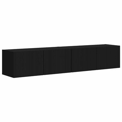 TV Wandkast 2 pcs Zwart 60 x 31 x 29.5 cm Bewerkt hout