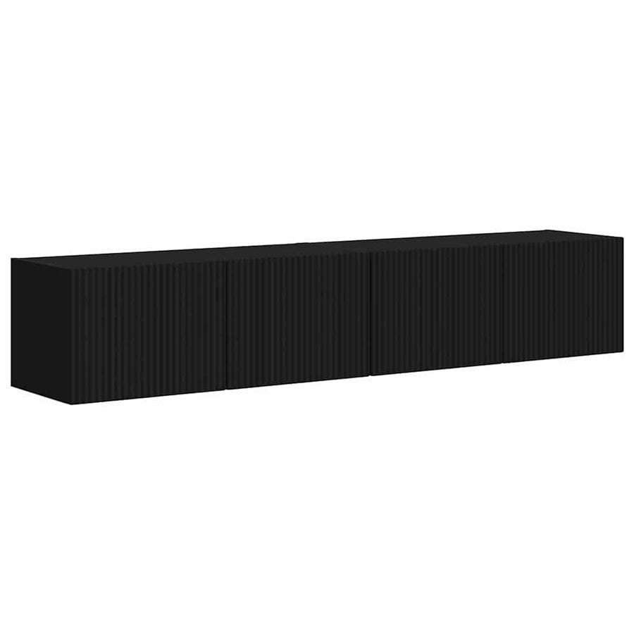 TV Wandkast 2 pcs Zwart 60 x 31 x 29.5 cm Bewerkt hout