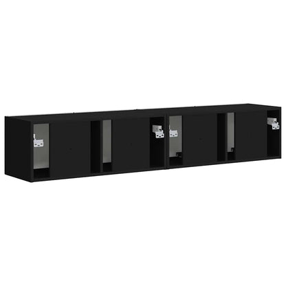 TV Wandkast 2 pcs Zwart 60 x 31 x 29.5 cm Bewerkt hout